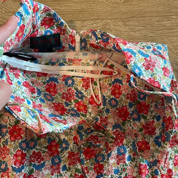 Vintage Ralph Lauren Bodycon Floral Strappy Dress, Size 2 - Picture 5 of 9